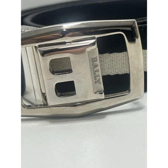 BallyBaldek Reversible Leather Striped/Black Belt EU 105/US 42 Italy